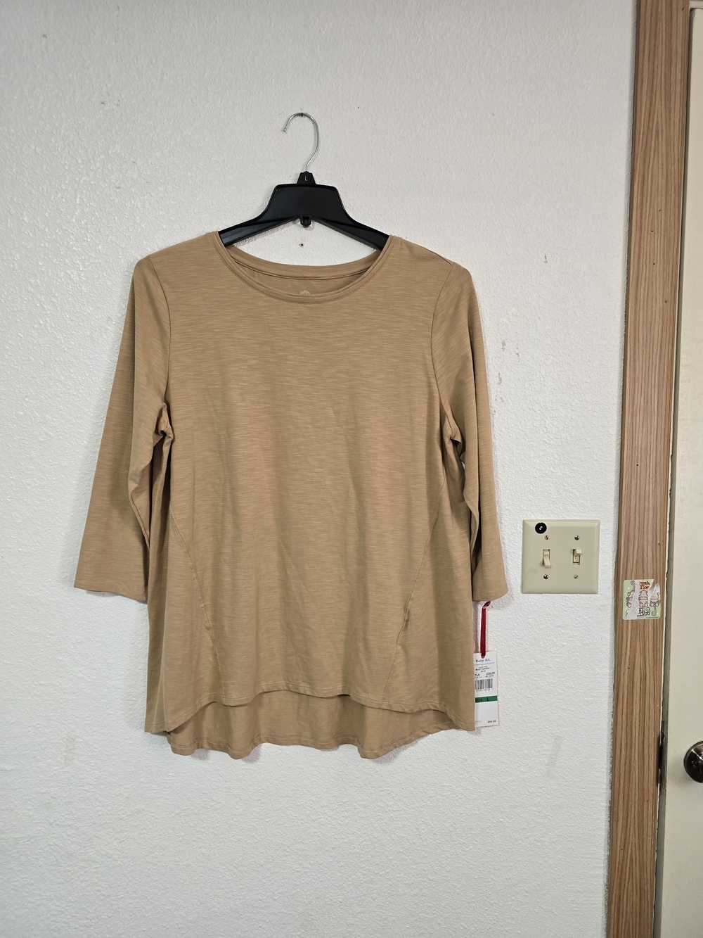 Ruby Rd. Lightweight Long Sleeve Crewneck Tunic — Tan